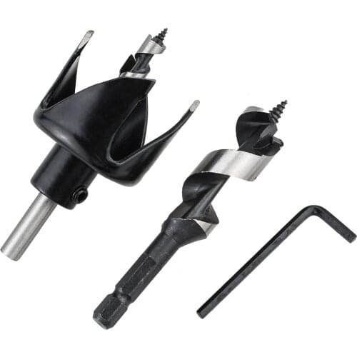 3PCS drill bit hole saw set wooden gate ball lock punch ball hole opener door lock installation lock reaming alloy drill bit