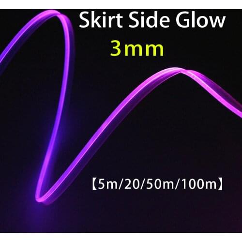 Optic Fiber Lights Skirt Side Glow Fiber Optic Cable 3.0mm Diameter 5 Meters Optic Fiber Lighting Car Decorative Night Light