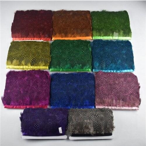Wholesale 10yards Trims 5-8cm Dyed Chicken Pearl Feathers Craft for Home Decor plumes Width DIY Wedding Party Bouquet Decoration