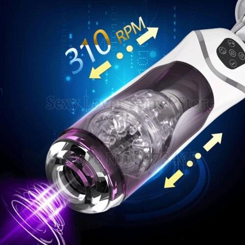 Blowjob Masturbator for Man Automatic Piston Telescopic Rotation Male Masturbator Cup Penis sucker Vibrtor Handsfree Sex Machine