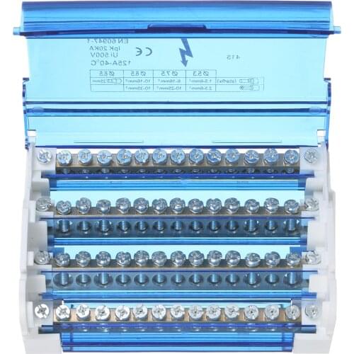 Terminal Distribution Box Junction Box with Cover Din Rail Terminal Block Line-divider Wire Terminal Block Guide Rail Type