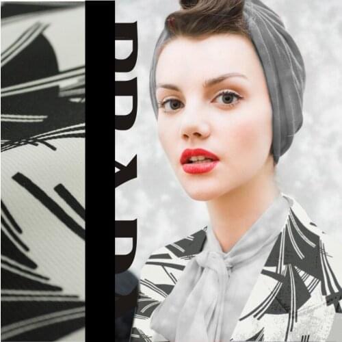 Both sides, black and white color twill micro elastic restoring ancient ways is daydream fashion imported cotton fabric cloth