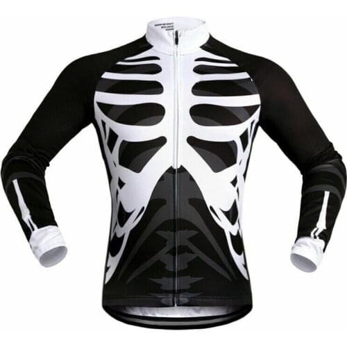 Skeleton Long Sleeve Cycling Jersey Bicycle Shirt MTB Bike Sports Wear Cycle Clothing Team Motocross Mountain Jacket Tight Top