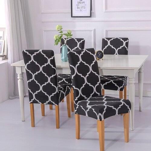 Modern Printed Simple Style 45*50cm Polyester/Spandex Onepiece Stretch Elasticity Chair Cover for Home Textile Decor Dining Room