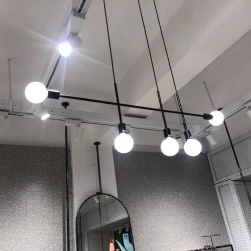 Modern Simple Iron Line Pendant Lights Post-modern Designer Molecular Hanglamp Living Room Dining Room Restaurant Pendant Lamps
