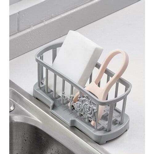Kitchen Suction Cup Sink Drain Rack Sponge Storage Holder Kitchen Bathroom Sink Soap Rack Drainer Rack Accessories Organizer