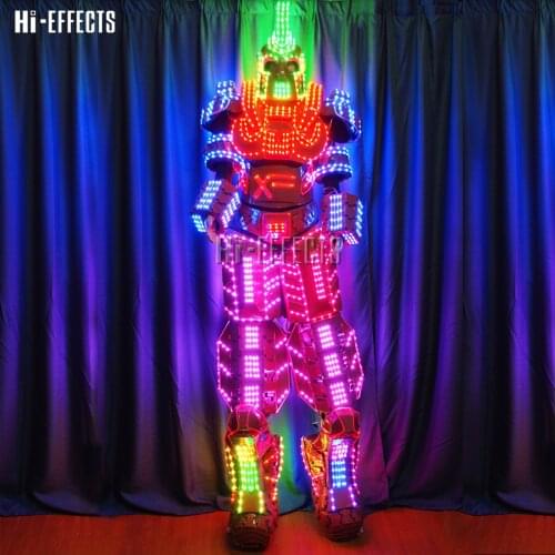 LED dancer costume luminous robot suits DJ nightclub performance wear led lights costume led suits for men party supplies
