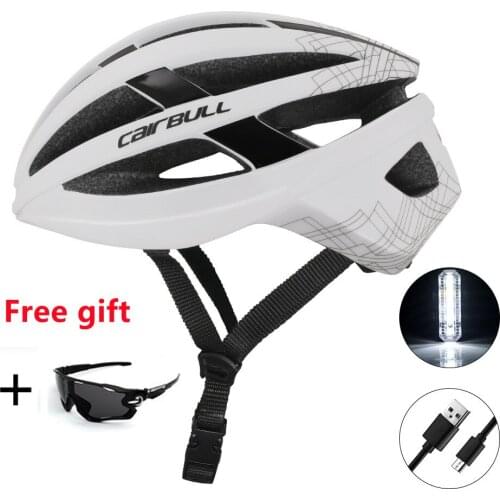 Cairbull Cycling Helmet Rechargeable Tail Light Goggles Bicycle Safety Caps Cascos Ciclismo Road Bike MTB Helmet With LED Light