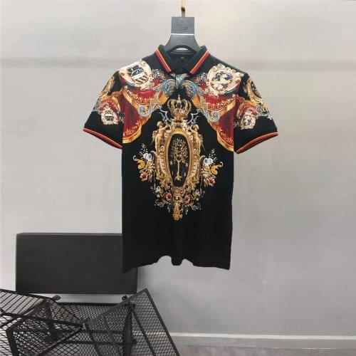 Europe Style High quality Mens retro print T-Shirts Hot fashion casual Tee Tops B634
