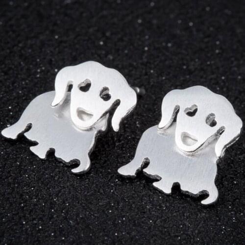 Yiustar Cute Animal Pug Dog Cuff Earring Bulldog Earring Double Side Earring For women &men ears stud ED207