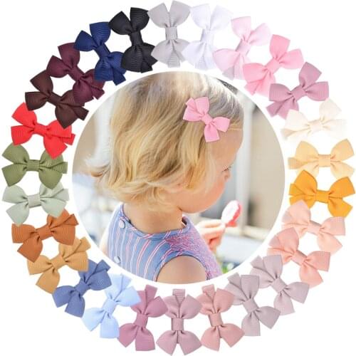 26Colors 1Piece Grosgrain Ribbon Hair Bows Clips For Cute Girls Mini Hairpins Boutique Barrettes Headwear Kids Hair Accessories