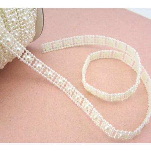 2Meters/Lot Size 10mm Craft Square Imitation Round Pearl Beads Cotton Line Chain For DIY Wedding Party Decoration Party