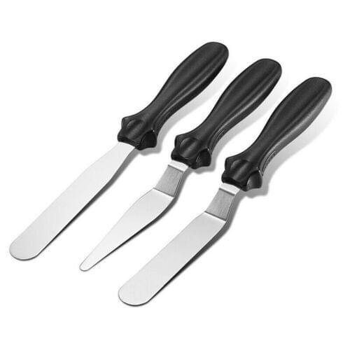 3pcs Stainless Steel Spatula Palette Knife Set Cake Decorating Smooth Tools Kit