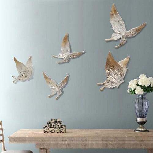3D Stereo Butterfly Embossed Wall Decoration Gold Powder Insect TV Background Creative Modern Wedding DIY Wall Relief Ornaments
