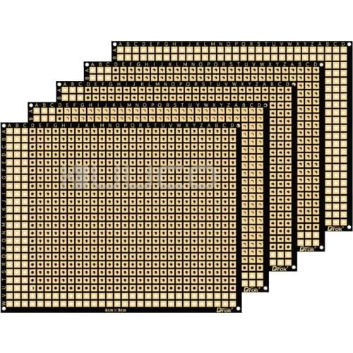 Drok 5-10pcs Prototype PCB Board 2.36x3.15inch Perf Breadboard Electronics Single-Sided Gold Plated Circuit Kit
