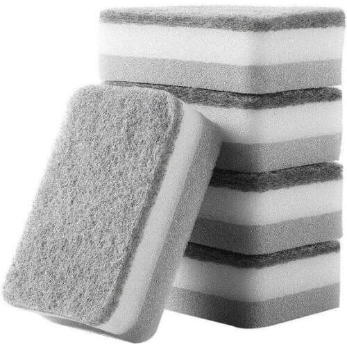 5Pcs High Density Sponge Kitchen Cleaning Tools Washing Towels Wiping Rags Sponge Scouring Pad Microfiber Dish Cleaning Cloth