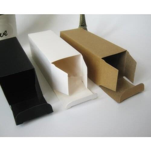 50pcs-3.5*3.5*15.6cm Blank White Black kraft Paper Box For Lipstick Perfume Essential Oil Bottle Storage valve tube