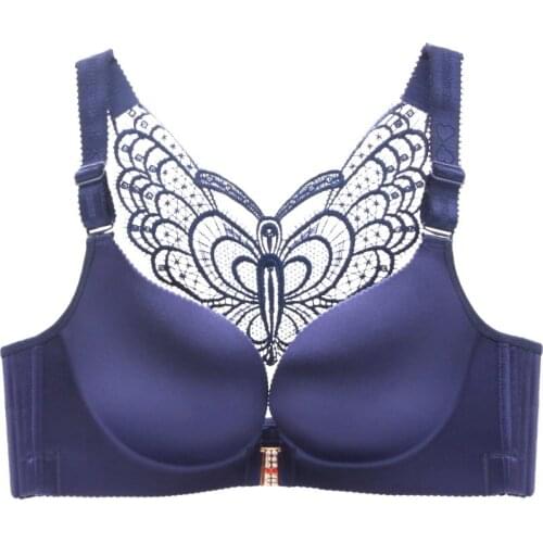 Big size front buckle bra Fat MM big cup butterfly front buckle Slim sexy bra women underwear women push up big size bra