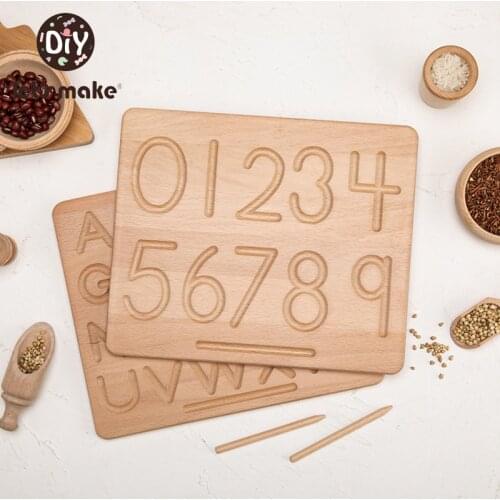 Montessori Tracing Board Wood Double Sided Uppercase & Lowercase Letters Fine Motor Skills Educational Toy Food Grade Silicone