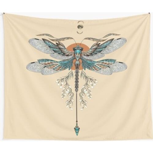 Dragon Fly Tattoo Tapestry Boho Mandala Tapestries Witchcraft Hippie Living Room Dorm Wall Hanging Blanket Home Decor