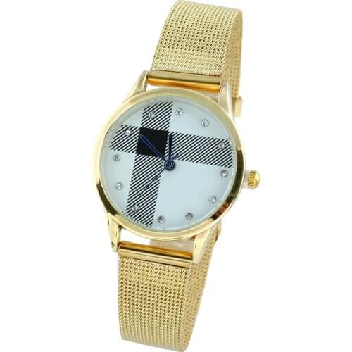 Gnova Platinum Men Fashion Watch Stainless Steel Quartz Womens Wrist Watches LOVER Mesh Relogio Freeshipping