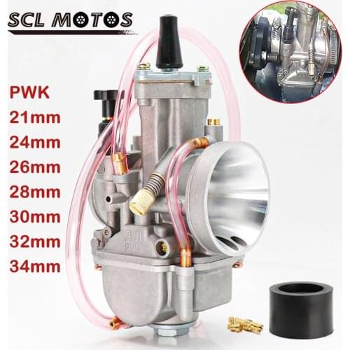 SCL MOTOS Motorcycle Carburetor PWK 21 24 26 28 30 32 34 mm Carb With Power Jet For 2T 4T Keihin Koso PWK Carburetor 75cc-250cc