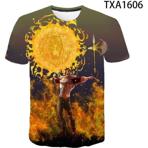 Comic Escanor Lion 'S Sin Of Pride Men Women Kids 3d T Shirt Summer Short Sleeve Boy Girl Children Cartoon Anime Tops Cool Tee