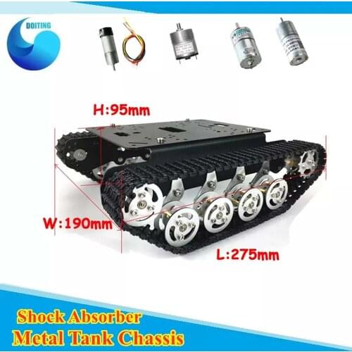 TS100 Shock Absorber Metal Robot Tank Car Kit Chassis for Arduino uno r3 raspberry tracked crawler caterpillar suspension system