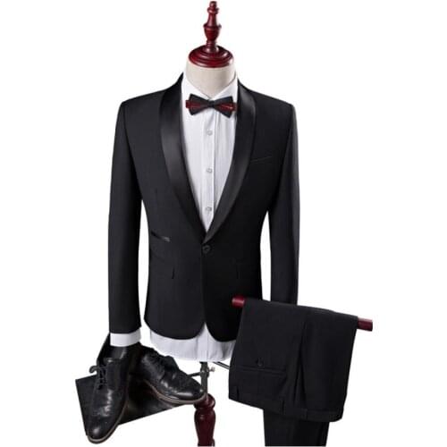 Iwhanker Mens Fashion Coat Slim Wedding Dress Formal Wear Blazer High Quality Suits Men Woolen Blazers Casual Business Suits