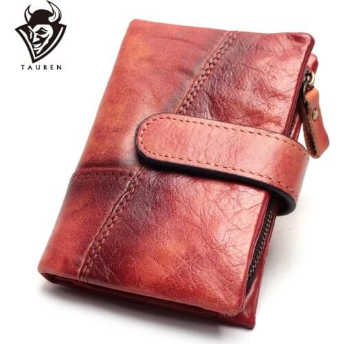 Men Wipe Color Wallet Leather Purse Card Holder Handmade 100% Genuine Coin Multi-Function Large-Capacity