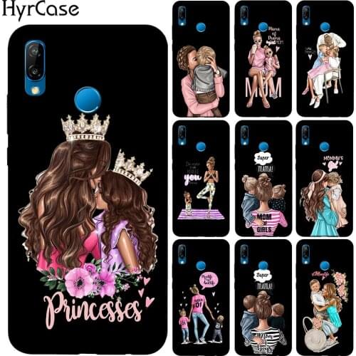 Baby Mama Super Mom Girl Family Soft Silicone Case Cover For Huawei P10 P20 Lite P8 P30 Lite Pro Y9 2019 Phone Black TPU Cases