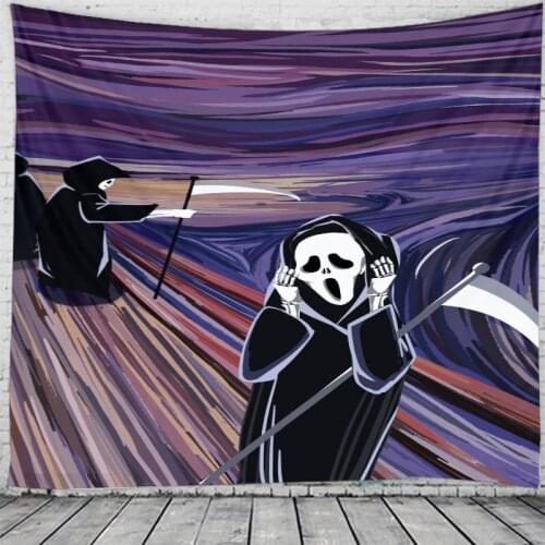 Halloween PatternTapestry Blanket Throw Wall-Hanging Psychedelic-Pattern Home-Deco
