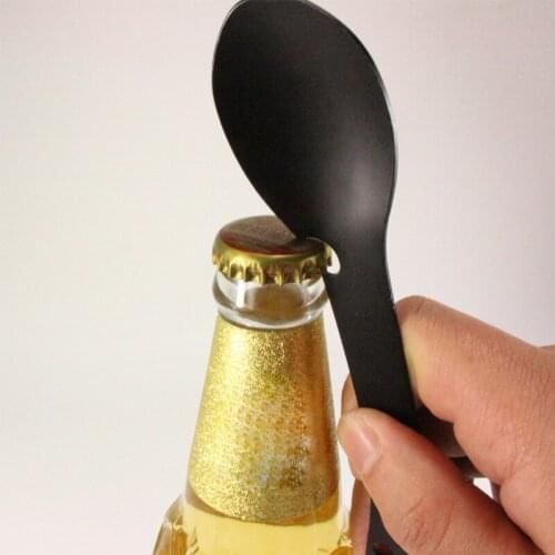 Stainless Steel Spork Camping Utensil with Knife Spoon Fork Bottle Can Opener 5 in1 Functional Multi Flatware