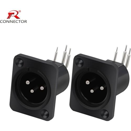 Panel Mount 3 pin XLR Connector MIC male Plug xlr for stage audio mic microphone devices