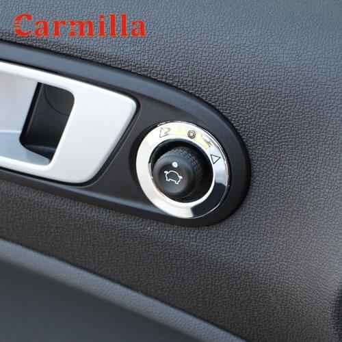 Carmilla ABS Chrome Rear Side View Mirror Switch Adjust Knob Trim Cover for Ford Fiesta Mk7 2009 - 2014 Car Accessories