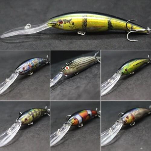 WLure 14g 13cm Deep Diving Floating Jerkbait Lifelike Painting Cutting Blade Treble Hooks Minnow Fishing Lure HM758