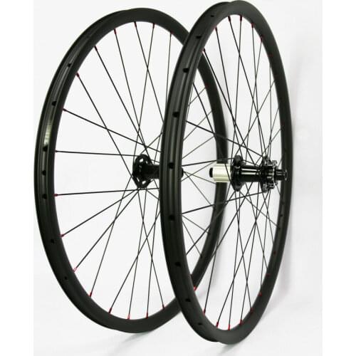Stock clearance Carbon Mtb Wheels 27.5er 27 Width Hookless 32H Xc Mountain Bike Carbon Wheelset M81 Mtb Bicycle Wheel(Red spoke)