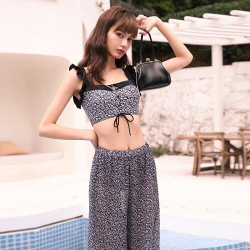 Plus Size Swimwear Mayo Swimming Suit For Women Korean Two Piece Swimsuit With Ruffles High Waist Trendy Biquini Bubble 2021 New