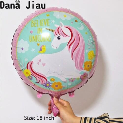 18inch Unicorn theme balloons kids Birthday Party Wedding decoration aluminium foil ballon Toys supplies childrens day ball