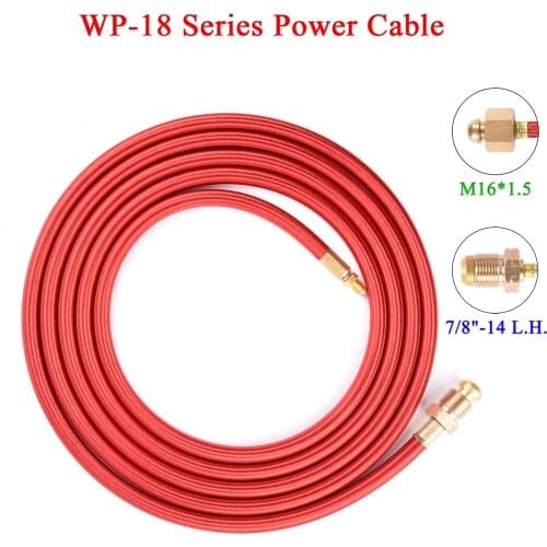 WP18 TIG Torch Power Cable 7/8" US Type Connector M16*1.5 For Water-Cooled TIG Torches 18 Series 3.8m 12.5ft 350A