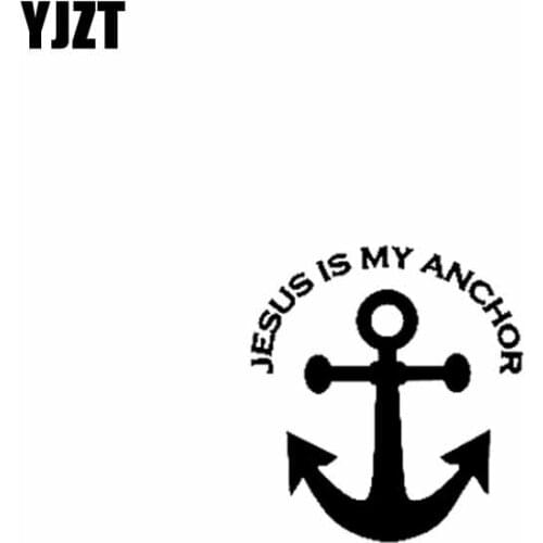 YJZT 11.7CM*12.7CM JESUS IS MY ANCHOR Vinyl Car Motorcycle Sticker Decals Black/Silver C13-000117