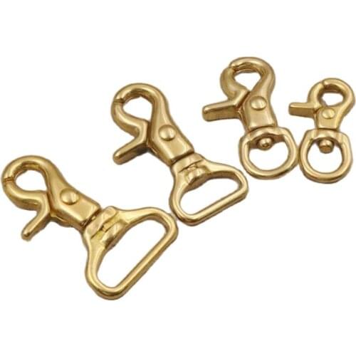 11-25mm Inner Solid Brass Lobster Claw Clasps Buckle Ring Snap Hook For Webbing Belt Pet Collar Leather Craft Accessories