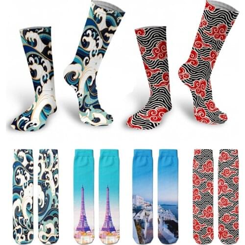 Women Cloud Pattern Socks Harajuku Female Socks Korean Style Fashion Happy Street Hip Hop Socks Creative Unisex Long Socks