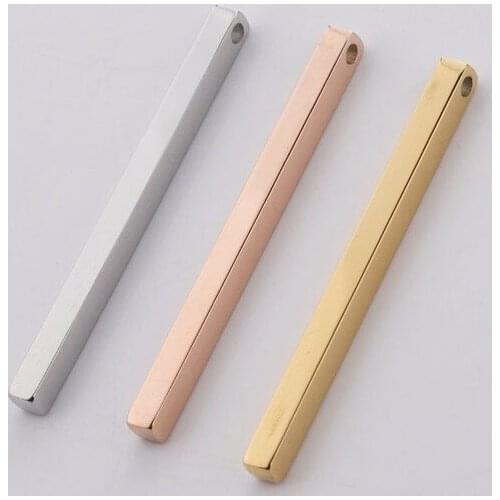 10pcs DIY Accessories Mirror Polished Stainless Steel Cuboid Pendant Blank Rectangle Column Charm for Necklace Bracelet
