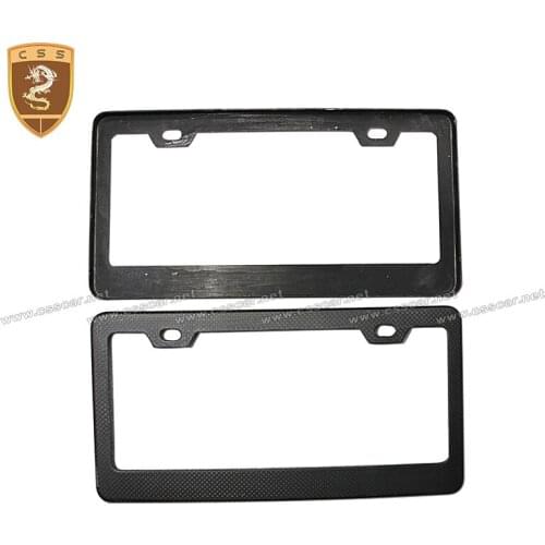 2pcs Universal Car License Plate Frame Car Number Plate Holder High Quality Carbon Fiber Gloss Black Style License Plate General