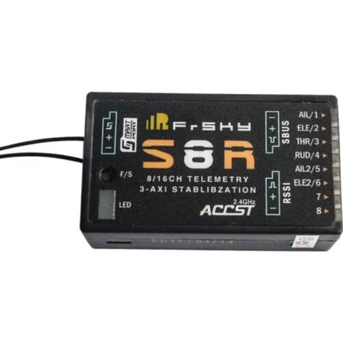 Frsky S8R 16CH 3-Axis Stablibzation RSSI PWM Output Telemetry Receiver With Smart Port