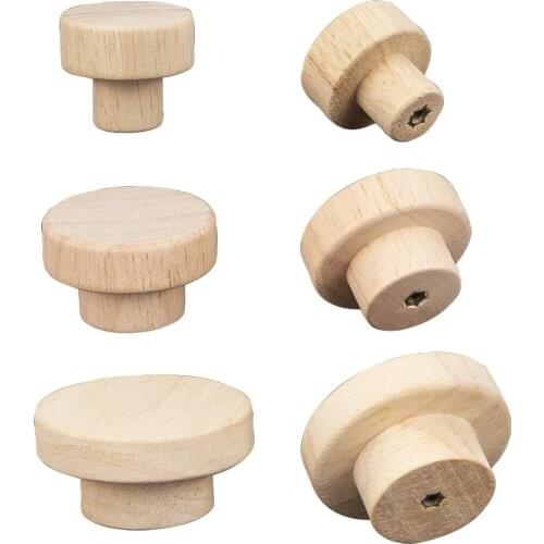 5/10/15Pcs Natural Wooden Cabinet Pulls Wood Round Pull Knobs Cabinet Drawer Wardrobe Door Knob Pull Furniture Hardware