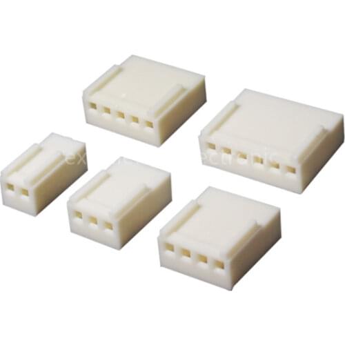 50Pcs KF2510 2/3/4/5/6 Pin 2.54mm Pitch Plastic Head Wire Cable Housing Female Pin Connectors Adaptor