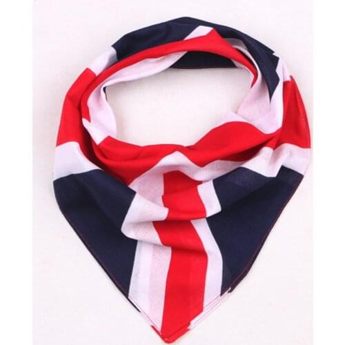 54x54cm Unisex British Flag Union Jack Biker Square Bandana Football Fans Carnival Cotton Head Wrap Hip Hop Dancing Handkerchief
