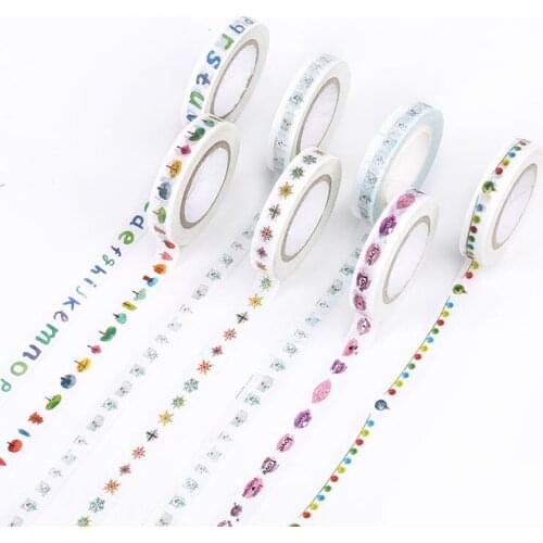 5pcs Diary thin section line Washi color tape Pocket border decoration narrow side can write hand book stickers
